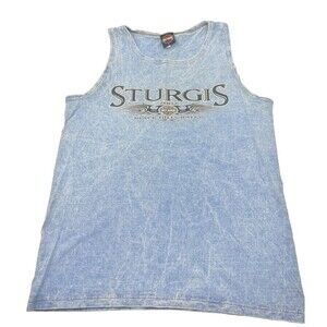 Harley Davidson STURGIS Black Hills Rally 2002 Men’s Blue Tank Top Size Large